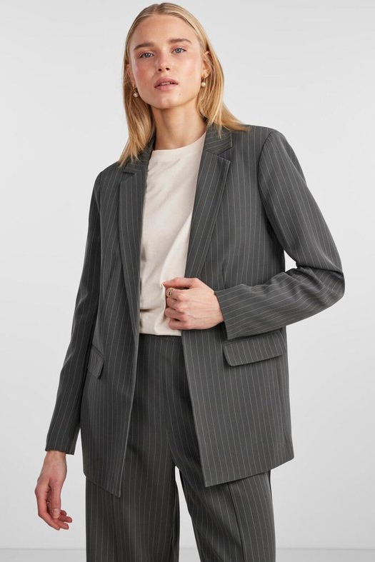 Pieces Blazer Pcbossy Ls Loose Striped Blazer Magnet/pinstripe Dames
